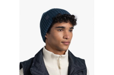 Image of Buff Knitted Beanie, Rutger Steel Blue, 129694.701.10.00
