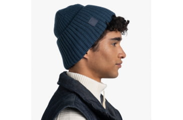 Image of Buff Knitted Beanie, Rutger Steel Blue, 129694.701.10.00