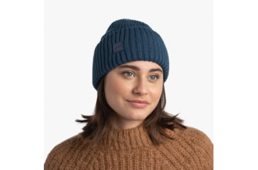Image of Buff Knitted Beanie, Rutger Steel Blue, 129694.701.10.00