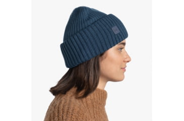 Image of Buff Knitted Beanie, Rutger Steel Blue, 129694.701.10.00