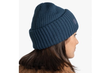 Image of Buff Knitted Beanie, Rutger Steel Blue, 129694.701.10.00