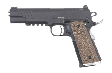 Image of BUL Armory USA 1911-EDC-5 Pistol, .45 ACP, 5in barrel, matte black stainless steel frame, custom G10 grip, recoil operated semi-automatic, fiber-optic front, U-notch rear, 8 round magazine, BUL1911EDC54551FRRMPG