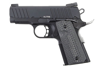 Image of BUL Armory USA 1911-Ultra Pistol, .45 ACP, 3.25in barrel, matte black aluminum alloy frame, custom G10 grip, recoil operated semi-automatic, white dot front, adjustable rear, 7 round magazine, BUL1911UA453.251FRRMPG