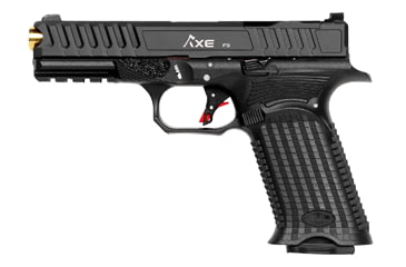Image of BUL Armory USA AXE-FS-Tomahawk Pistol, 9mm Luger, 4.49in barrel, black polymer frame, integrated polymer grip, recoil operated semi-automatic, fixed 3-dot, 17 round magazine, BULAXEFSTK9MM4.491FRRMPG