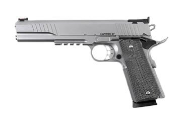 Image of BUL Armory USA 1911-Hunter-6 Pistol, .45 ACP, 6in barrel, stainless steel frame, custom G10 grip, recoil operated semi-automatic, fiber-optic front, adj. target rear, 8 round magazine, BUL-1911 HT 6-45-6-1-FRRMPG
