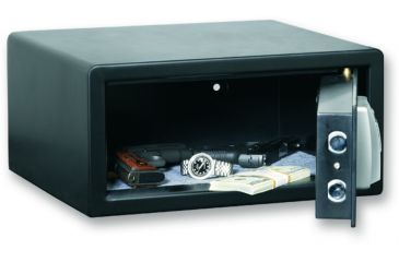 Image of Bulldog Cases &amp; Vaults 14x10x8in Pistol Vault w/ Biometric Fingerprint Lock, Black BD3000