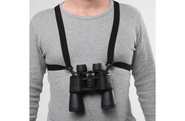 Image of Bulldog Cases &amp; Vaults Black Adjustable/Stretching Binocular Harness with Leather, Back