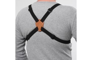 Image of Bulldog Cases &amp; Vaults Black Adjustable/Stretching Binocular Harness with Leather, Back