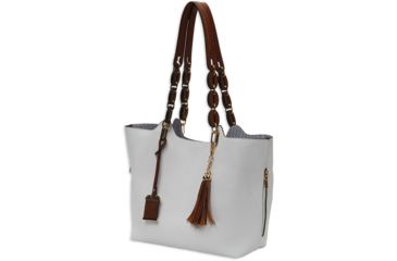 Image of Bulldog Cases &amp; Vaults Braided Tote Style Purse w/Holster, White, BDP-055