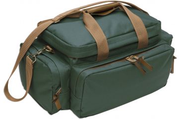 Image of Bulldog Cases &amp; Vaults Deluxe Green Sporting Clays Range Bag w/ Tan Trim BD881
