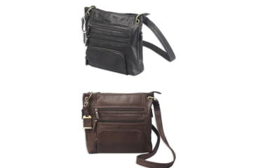 Image of Bulldog Cases Large Cross Body Style Purse w/Holster, Black, Chocolate Brown