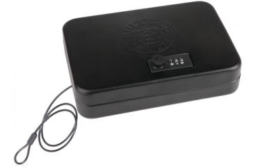 Image of Bulldog Cases &amp; Vaults Personal Safe With Combination Lock And Security Cable Exterior Dimensions 9.5 X 6.5 X 2 Inches