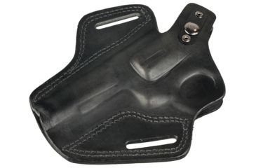 Image of Bulldog Cases &amp; Vaults Right Hand Black Molded Revolver Leather Holster with Thumb Break, Medium LMH-RM
