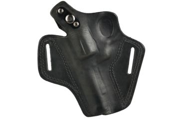 Image of Bulldog Cases &amp; Vaults Right Hand Black Molded Revolver Leather Holster with Thumb Break, Medium LMH-RM