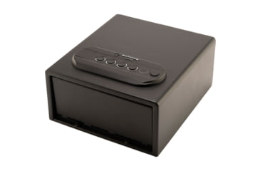 Image of Bulldog Cases Single Pistol Vault, 11 inx8 inx5 in, Trio Lock-Key, LED Code and Biometric Fingerprint Reader, Standard Front Style Safe, Black, BD70TV