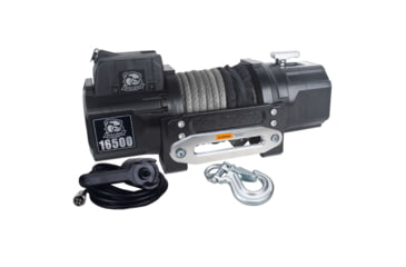 Image of Bulldog Winch 16500lb Heavy-Duty Winch, 80ft Synthetic Rope, 10058