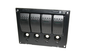 Image of Bulldog Winch 4-Switch Panel w/ Lighted Breakers, Black, 20266