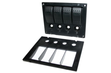Image of Bulldog Winch 4-Switch Panel w/ Lighted Breakers, Black, 20266