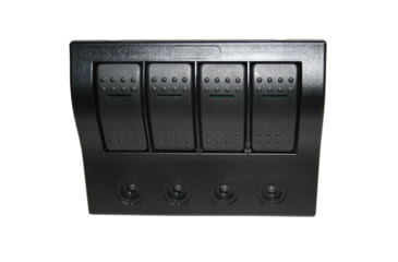 Image of Bulldog Winch 4-Switch Panel w/ Lighted Breakers, Black, 20266