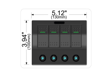 Image of Bulldog Winch 4-Switch Panel w/ Lighted Breakers, Black, 20266