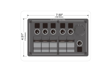 Image of Bulldog Winch 5-Switch Panel with Breakers And Voltmeter, 20267