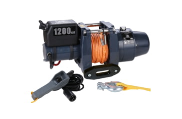 Image of Bulldog Winch Hoist 1200 lb 12vDC, 50ft Synthetic Rope, Black, 12002