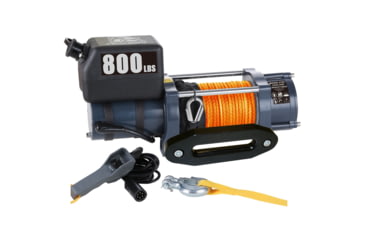 Image of Bulldog Winch Hoist 800 lb 12vDC Synthetic Rope, Black, 12004