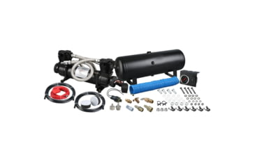 Image of Bulldog Winch On Board Air Kit, Twin Head 4.2CFM with 2.5 Gal Tank, in-Cab Gauge and Switch, Black, 41007