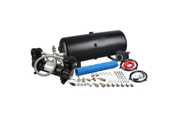 Image of Bulldog Winch On Board Air Kit, Twin Head 4.2CFM with 5 Gal Tank, in-Cab Gauge and Switch, Black, 41007-5