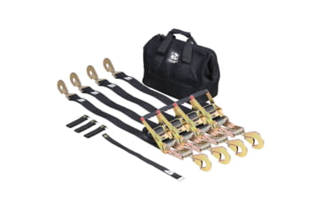 Image of Bulldog Winch Ratcheting Tie-Down Strap Set, 9 Pieces, Black, 20349