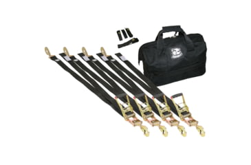 Image of Bulldog Winch Ratcheting Tie-Down Strap Set, 9 Pieces, Black, 20349