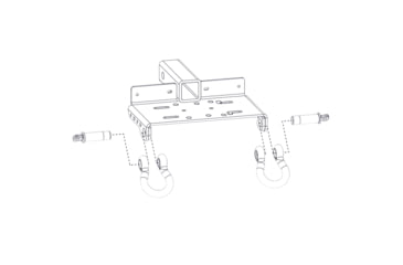 Image of Bulldog Winch Receiver Mount - Utility Winch 2X2in, ATV Winches 2K to 4K, Black, 20061R2