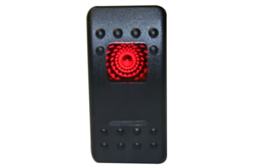 Image of Bulldog Winch Rocker Switch - Momentary ON/OFF Lighted Red 3-Pin, Black, 20284