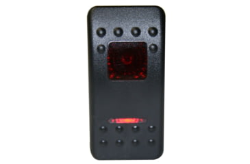 Image of Bulldog Winch Rocker Switch - Momentary ON/OFF Lighted Red 3-Pin, Black, 20284