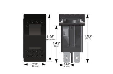 Image of Bulldog Winch Rocker Switch - Momentary ON/OFF Lighted Red 3-Pin, Black, 20284