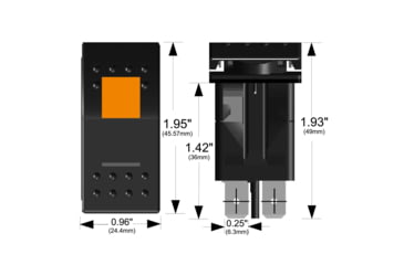 Image of Bulldog Winch Rocker Switch-ON/OFF 5-Pin, Amber, 20259