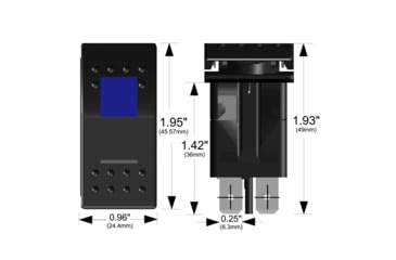 Image of Bulldog Winch Rocker Switch-ON/OFF 5-Pin, Blue, 20258