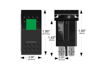 Image of Bulldog Winch Rocker Switch-ON/OFF 5-Pin, Green, 20257
