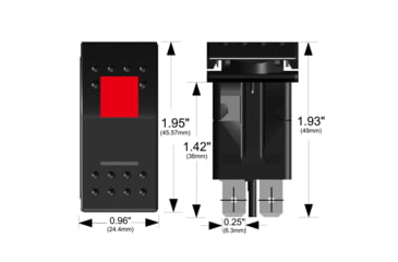 Image of Bulldog Winch Rocker Switch-ON/OFF 5-Pin, Red, 20256