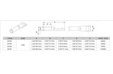 Image of Bulldog Winch Terminals 175A x 1AWG, 1pr, Silver, 20166