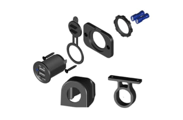 Image of Bulldog Winch USB Power Socket, Dual 5V 1A and 2.1A with Cover and 3 Mounting Brackets, Black, 20287