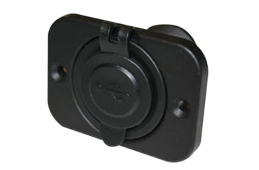Image of Bulldog Winch USB Power Socket, Dual 5V 1A and 2.1A with Cover and 3 Mounting Brackets, Black, 20287