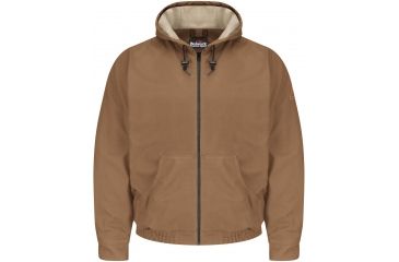 Image of Bulwark Brown Duck Lineman Hooded Jacket with Lanyard Access, Excel FR ComforTouch, Brown Duck, RGS JLH4BDRGS