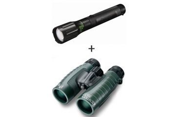Image of Bushnell 10x42 Trophy XLT Roof Prism Waterproof Binoculars, Green 234210 with Bushnell HD Torch Bone Collector LED Waterproof Flashlight 100400BC 234210-KIT2