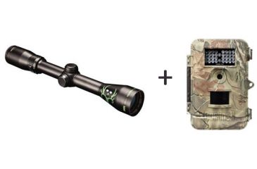 Image of Bushnell Bone Collector 3-9x40 Rifle Scope, Matte Black, Multi-X Reticle, Box Pack with Bushnell 8 Megapixel Trophy Cam Night Vision Field Scan Trail Camera - Bone Collector 119446C 733960BC-KIT2