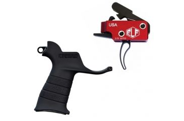 Image of Elftmann Tactical Elftmann Match Trigger Curved MATCH-C W/ Stark SE-2 AR-15 Pistol Grip With CR123 Battery Storage And Sling Hook Mount Black MATCH-C-KIT22