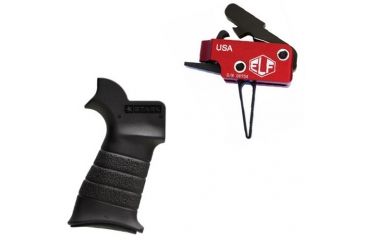 Image of Elftmann Tactical Elftmann Match Trigger Straight MATCH-S W/ Stark Equipment AR Rifle Grip, with Swivel Mount, Black ANG-SM-BL MATCH-S-KIT21