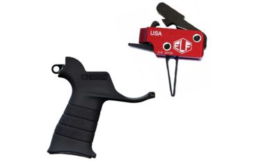 Image of Elftmann Tactical Elftmann Match Trigger Straight MATCH-S W/ Stark SE-2 AR-15 Pistol Grip With CR123 Battery Storage And Sling Hook Mount Black MATCH-S-KIT15