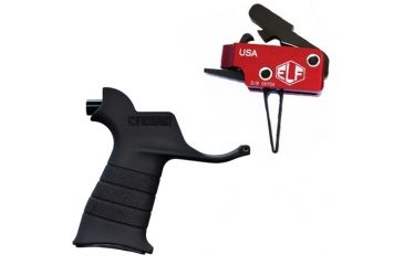Image of Elftmann Tactical Elftmann Match Trigger Straight MATCH-S W/ Stark SE-2 AR-15 Pistol Grip With CR123 Battery Storage And Sling Swivel Mount Black MATCH-S-KIT23