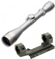 Image of Leupold VX-2 3-9x40mm Rifle Scope, Silver, Duplex Reticle 110802 w/ Mark 2 Integrated Mount System, 1 in Ring 110802-KIT1